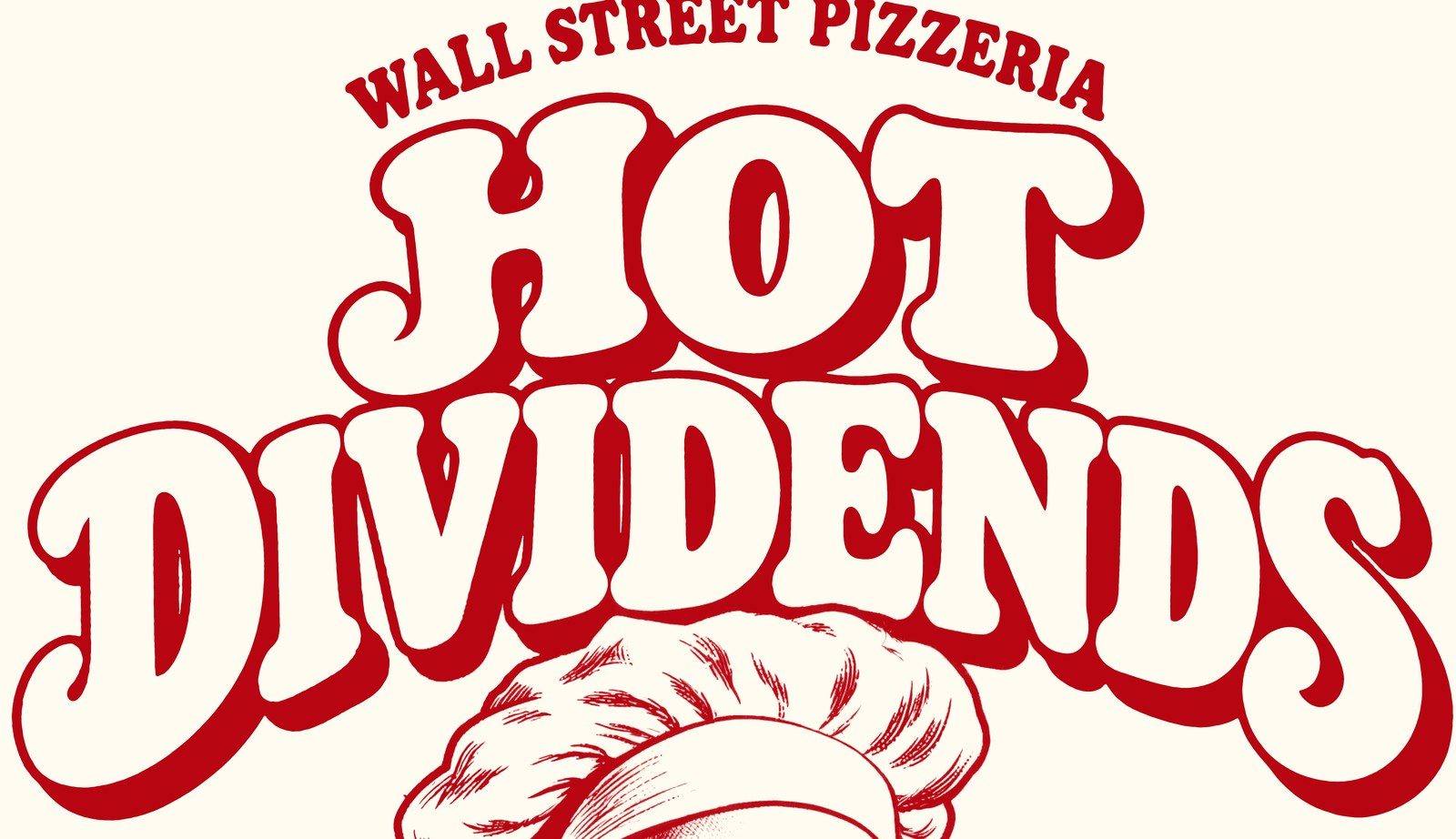 Ausschnitt: der Schriftzug Hot Dividends in runder Retro-Schrift